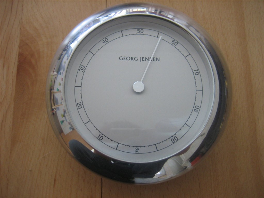 thumbnail interactive-video image 1 of Georg Jensen LIVING Hygrometer - Brass With Black Dial - Denmark Design 1 of 2